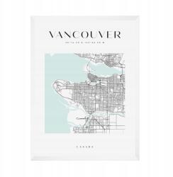  Vancouver várostérkép poszter, négyzet alakú, 21x29, 7 cm fehér keret (MP1-0015_21X29,7,063)