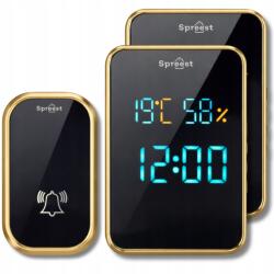 Spreest Akkumulátor Nélküli Vezeték Nélküli Csengő Ajtóhoz Hőmérséklet 2 Vevőegység (Dzwonek bezprzewodowy T295295 1T2R)