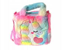  Szivárvány Unikornis Plüss Kézitáska Kislány Fül Vállpánt (7762)