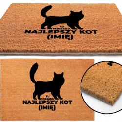TabPrint Lábtörlő 40x60 A legjobb Macska lakik Itt Névvel (Wycieraczka PSY KOTY Wiele WZORÓW)