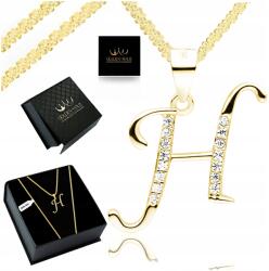 Golden Haus Arany Női Nyaklánc Medál H Betű Pr. 925 585 Nagyinak Születésnapra (złoty naszyjnik łańcuszek dla córki wnuczki)