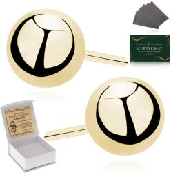 Golden Celebrity Elegáns Fülbevaló Arany Golyók 585 Aranyozott Ezüst 925 Magas Fényű 10MM