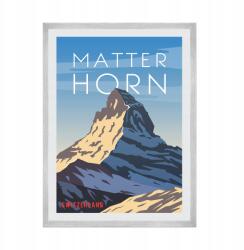  Svájc Poszter, Alpok, Hegyek, Matterhorn 21x29, 7 cm ezüst színű keret (MP1-0188_21X29,7,039)
