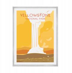  Yellowstone Városának plakátja, Amerikai Egyesült Államok, 21x29, 7 cm ezüst keret (MP1-0202_21X29,7,039)