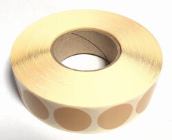 Randi Öntapadós címkék, kör alakú, kaucsuk ragasztó, fi15mm, 1000 db, Barna (ETGKFI15_1000_40_KAUCZUK_BRĄZ)