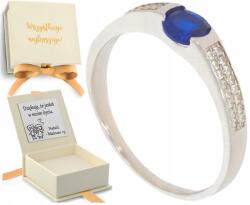  Ezüst gyűrű sötétkék kővel 925 20 (biżuteria na urodziny imieniny rocznicę)