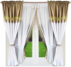 Xzhome Függönyszett Gipuros Függönnyel És Cirkónia Kövekkel 160cm (LG-211)