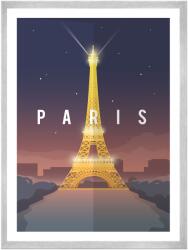  Párizs Város Plakát Európa Franciaország 21x29, 7 cm ezüst keret (MP1-0193_21X29,7,039)