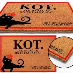 TabPrint Lábtörlő Bejárati 40x60 Itt a Macska a Főnök Minták (Wycieraczka Kokosowa 40x60)