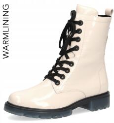 Caprice Lucille krémszínű bokacsizma természetes lakkozott bőrből [26251-29-138] méret 36 (26251-29-138)