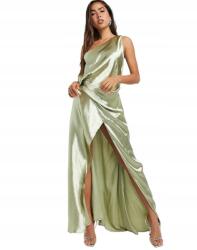 Asos Ruha Maxi Zöld Szatén Egyvállas 40 L Rzm L