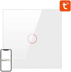 Avatto ZigBee Avatto érintőkapcsoló ZTS02-EU-W1 Single TUYA (fehér) (ZTS02-EU-W1) - mstore