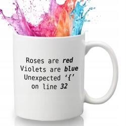 Style Couture Nyomtatott bögre Unexpected Error Programozóknak Informatika Minták Fehér