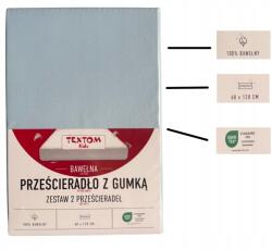 Textom 2 Db Gyereklepedő 60X120 100% Pamut Jersey Gumival Rögzíthető Ágyba (2X PRZEŚCIERADŁO NIEBIESKIE 60X120)
