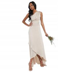 TFNC Ruha Maxi Bézs Szatén Aszimmetrikus 34 Xs Rzm Xs