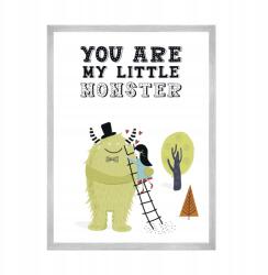  Gyerekszoba poszter "You are my little monster" 21X29, 7 cm ezüst színű keret (MP1-0278_21X29,7,039)