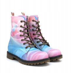  Női kék-rózsaszín fűzős bokacsizma Goby madárral WMAT156 39 (16390)