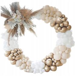  Girland Léggömb Fal Szett 103el Krém Fehér Boho Keresztelő áldozás