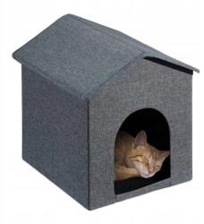 Relaxdays Macskabarlang tetővel, szürke G80 (10047390)