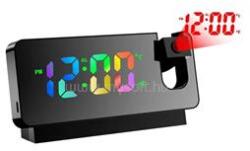 TOO DCP-555-B-RGB RGB kijelzővel, hőmérséklet kijelzéssel, ébresztő funkcióval fekete projektoros digitális óra (TOO_DCP-555-B-RGB) (TOO_DCP-555-B-RGB)