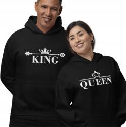 Aradena Valentin-napi ajándék kapucnis pulóverek Pároknak Király és Királynő Mintával Szerelmeseknek XL (51 52 XL King Queen korona 01)