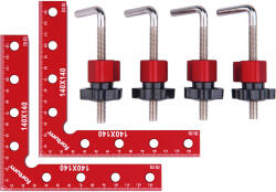 FORTUM derékszög szorító, (L-alakú szorító) 2 db, 140×140 mm, ALU (4784120) - profikisgep