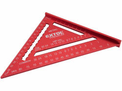 Extol Premium asztalos derékszög, 180 mm, ALU, lézer gravírozott, mm beosztás, 0-90° ferde beosztás (8825100) - profikisgep