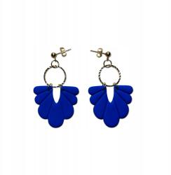  Királykék Lógó Fülbevaló Hét Levéllel, Polimer Gyurmából