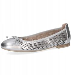 Caprice Kendra ezüst áttört bőr balerinacipő [22185-42-920] méret40 (22185-42-920)