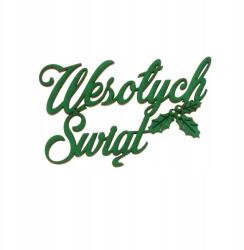 Klepkomania Wesolych Świąt felirat, karácsonyi dekoráció (BST351 ZIELONY)