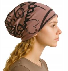  Női Beanie sapka, olasz stílusú, vékony, "smerfetka" fazonú, pamut, rózsaszín (cz21317)