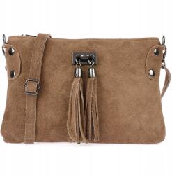 Beltimore Női kézitáska kis névjegykártyatartó velúr puha bőr borítéktáska nat (X52taupe)