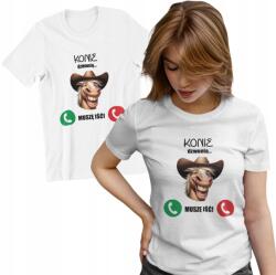 Aradena Női Póló Fehér Fekete Lovak hívnak mennem kell Női Fazon S (134 S Konie dzwonią muszę iść)