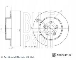 Blue Print ADBP430162 Féktárcsa hátsó Bal/Jobb
