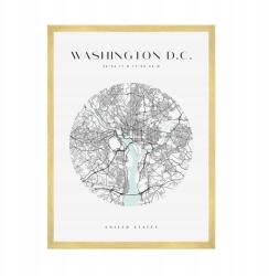  Várostérkép poszter Washington Usa mellett 50x70 cm arany keret (MP1-0043_50X70,045)