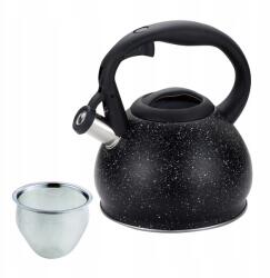 Kinghoff Acél vízforraló Kinghoff 1, 2 l Főzőszűrővel Fekete márvány (KH-1634)