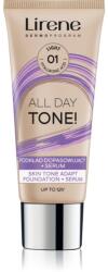 Lirene ALL DAY TONE! hidratáló alapozó a ragyogó bőrért árnyalat 01 Light 30 ml