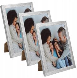 MPink Design 3x Fotorama 18x24 cm képkeret, ezüst színű dombornyomott plexi (CT1-F18X24,039 x3)
