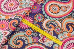  Sifon anyag, keleti mintával, sötétkék színben (SZYFON)