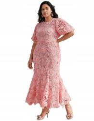 Shein 1XL Rózsaszín Csipkés Ruha