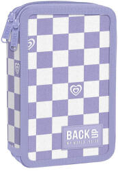 DERFORM BackUp felszerelt emeletes tolltartó - Lila, fehér kockás (PB7DW26) (PB7DW26)