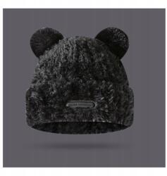 Ecarla Téli plüss sapka macifülekkel fekete (CZ32WZ5)