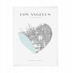  Los Angeles várostérkép plakát szívvel, 21x29, 7 cm fehér keret (MP1-0071_21X29,7,063)