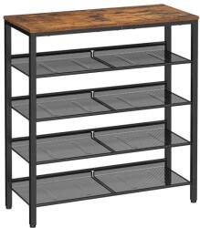 VASAGLE Pantofar modern metalic cu polițe reglabile, 93x30x75 cm (LBS038B01) Raft