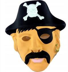  Gyerek kétoldalas műanyag maszk, cowboy/kalóz, gumis, farsangi