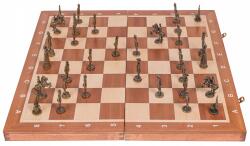 Square Amerikai fém sakk készlet Fa sakktábla 48 x 48 cm