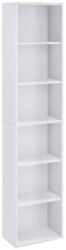 VASAGLE Raft alb îngust, 6 polițe reglabile, design modern scandinav (LBC167T14) Raft