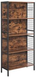 VASAGLE Mobilier bibliotecă industrială, 74x30x154, 5 cm, negru și im (LBC023B01) Raft