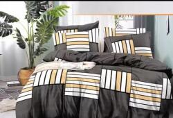  Ágynemű Garnitúra 200 x 220 Pamut Szatén Sötétbarna 4 részes