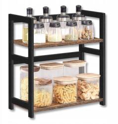 SONGMICS Fűszertartó állvány 2 szinttel Konyhai polc (Stojak na przyprawy z 2 poziomami półka)